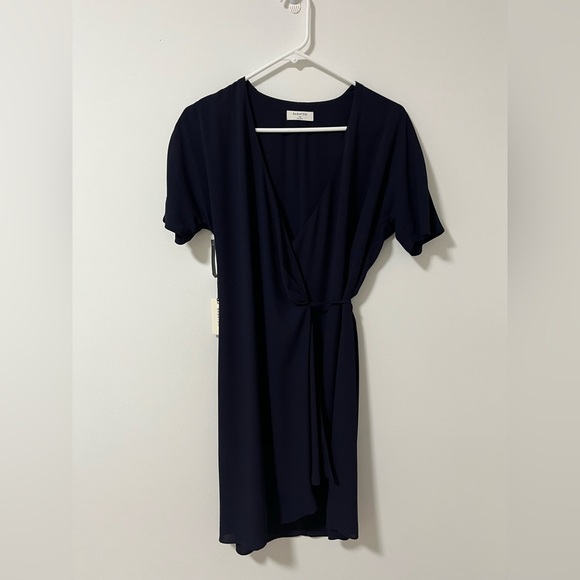Babaton Wallace Wrap Mini Dress Pure Indigo - Picture 3 of 4